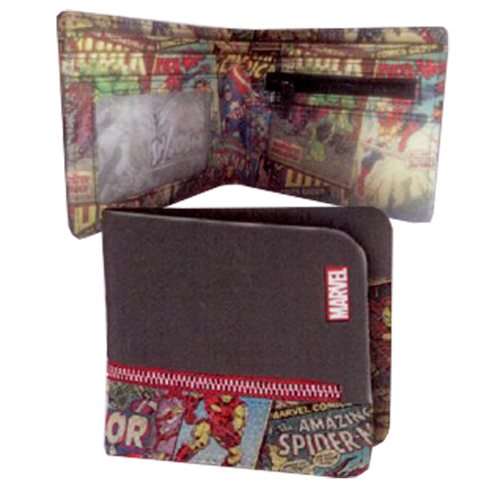 Marvel Comics Retro Collection Outside Zipper Bi-Fold Wallet